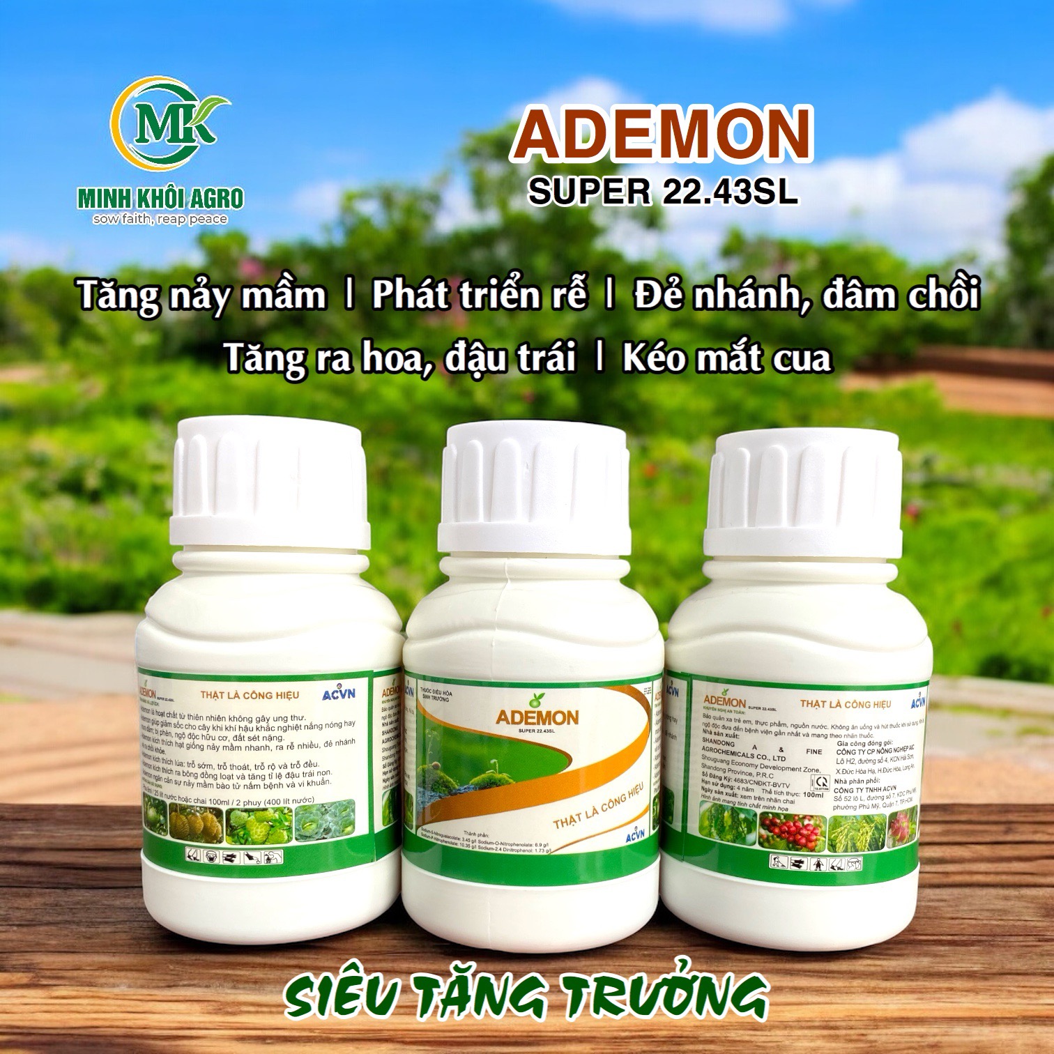 Thuốc điều hòa sinh trưởng Ademon Super 22.43SL - chai 100ml